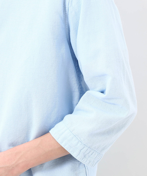 ADAM ET ROPE'（アダムエロペ）の「PANAMAシャツ(7分袖)（シャツ/ブラウス・メンズ・ホワイト/サックスブルー/ラベンダー/ネイビー・S/M/L）」の11枚目の写真