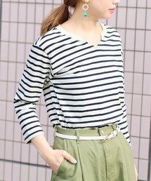 reca | コットン100%! ゆるシルエット柔らかボーダーカットソー【2018 S/S】(Tシャツ/カットソー)