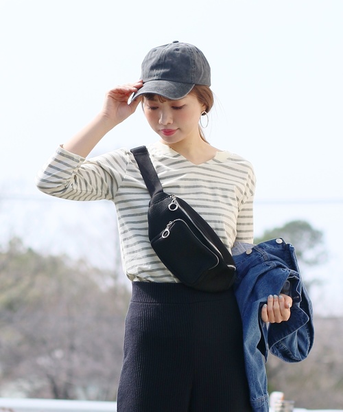 reca(レカ)の「◇新色入荷◇コットン100%! ゆるシルエット柔らかボーダーカットソー(Tシャツ/カットソー・レディース・ブラック/グレー/ネイビー/ライトピンク/ライトブルー・FREE)」の2枚目の写真