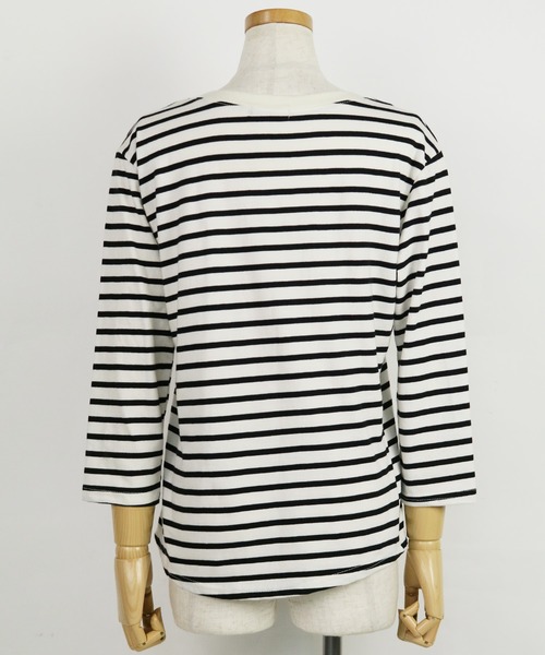 reca(レカ)の「◇新色入荷◇コットン100%! ゆるシルエット柔らかボーダーカットソー(Tシャツ/カットソー・レディース・ブラック/グレー/ネイビー/ライトピンク/ライトブルー・FREE)」の15枚目の写真