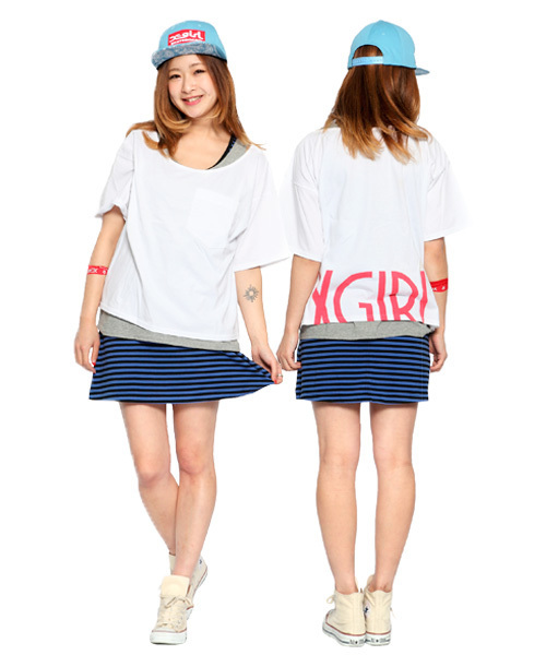 X-girl（エックスガール）の「3 PIECE SET DRESS（ワンピース・レディース・ホワイト/アッシュグレー/ブルー・1/2）」の2枚目の写真