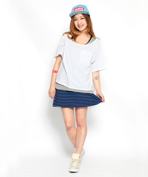 X-girl（エックスガール）の「3 PIECE SET DRESS（ワンピース・レディース・ホワイト/アッシュグレー/ブルー・1/2）」の19枚目の写真