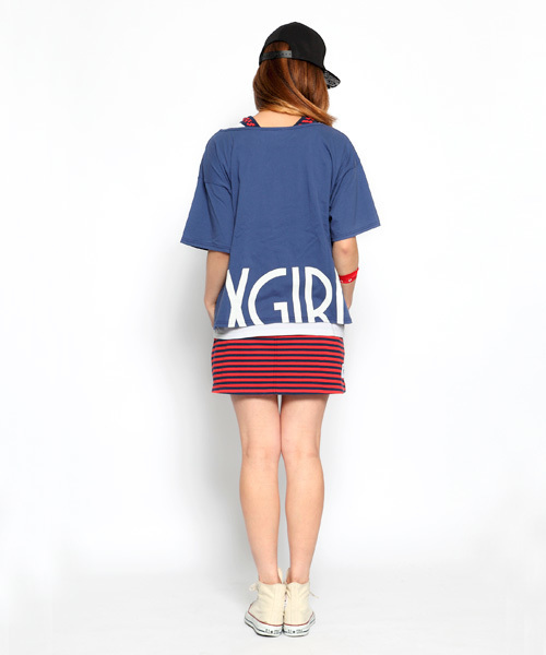 X-girl（エックスガール）の「3 PIECE SET DRESS（ワンピース・レディース・ホワイト/アッシュグレー/ブルー・1/2）」の6枚目の写真