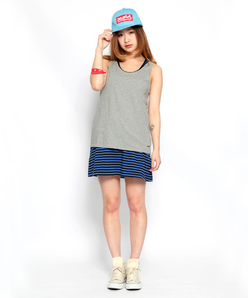 X-girl（エックスガール）の「3 PIECE SET DRESS（ワンピース・レディース・ホワイト/アッシュグレー/ブルー・1/2）」の8枚目の写真