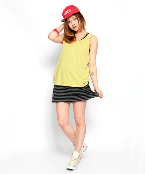 X-girl（エックスガール）の「3 PIECE SET DRESS（ワンピース・レディース・ホワイト/アッシュグレー/ブルー・1/2）」の9枚目の写真