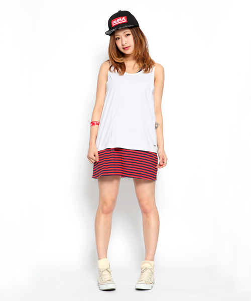 X-girl（エックスガール）の「3 PIECE SET DRESS（ワンピース・レディース・ホワイト/アッシュグレー/ブルー・1/2）」の10枚目の写真