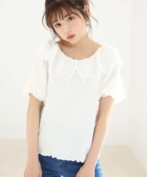 one after another NICE CLAUP | 2wayレース襟テレコトップス(Tシャツ/カットソー)