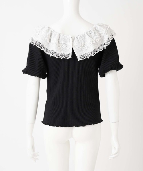 one after another NICE CLAUP(ワンアフターアナザーナイスクラップ)の「2wayレース襟テレコトップス(Tシャツ/カットソー・レディース・ブラック/オフホワイト/ベージュ・FREE)」の20枚目の写真