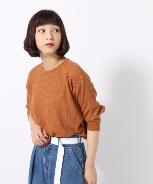 LOWRYS FARM(ローリーズファーム)の「ワッフルPO/5S 796185(Tシャツ/カットソー・レディース・ホワイト/ブラック/グレー/ブラウン・LARGE/MEDIUM)」の4枚目の写真