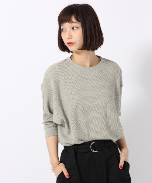 LOWRYS FARM(ローリーズファーム)の「ワッフルPO/5S 796185(Tシャツ/カットソー・レディース・ホワイト/ブラック/グレー/ブラウン・LARGE/MEDIUM)」の3枚目の写真