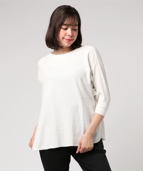 LOWRYS FARM(ローリーズファーム)の「ワッフルPO/5S 796185(Tシャツ/カットソー・レディース・ホワイト/ブラック/グレー/ブラウン・LARGE/MEDIUM)」の7枚目の写真