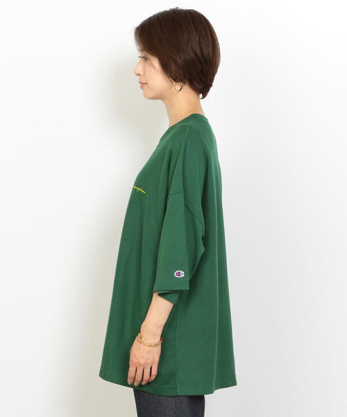 Champion（チャンピオン）の「【別注】＜Champion（チャンピオン）＞∴リバースウィーブTシャツ o（Tシャツ/カットソー・レディース・ベージュ/パープル/イエロー/ダークグリーン・MEDIUM）」の11枚目の写真