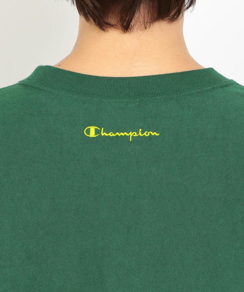 Champion（チャンピオン）の「【別注】＜Champion（チャンピオン）＞∴リバースウィーブTシャツ o（Tシャツ/カットソー・レディース・ベージュ/パープル/イエロー/ダークグリーン・MEDIUM）」の17枚目の写真