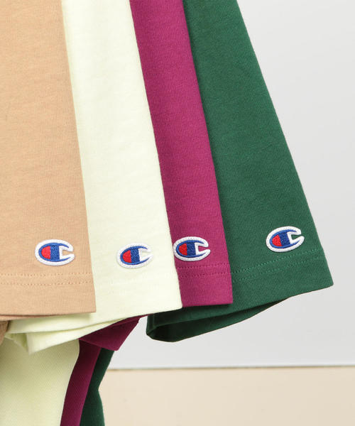 Champion（チャンピオン）の「【別注】＜Champion（チャンピオン）＞∴リバースウィーブTシャツ o（Tシャツ/カットソー・レディース・ベージュ/パープル/イエロー/ダークグリーン・MEDIUM）」の21枚目の写真