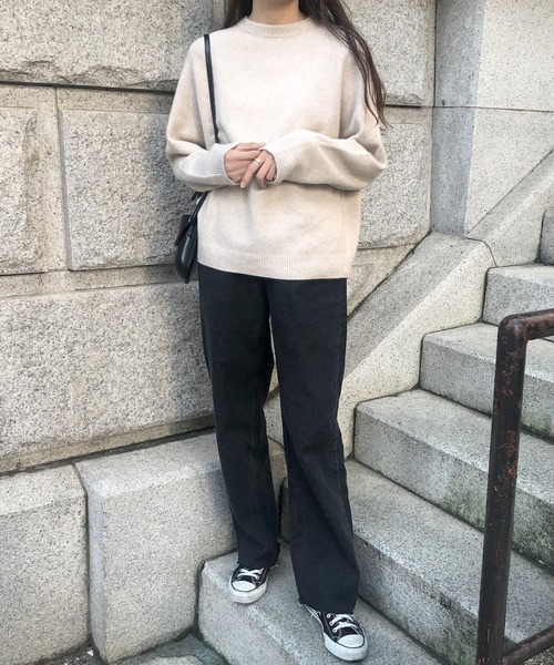 ラクーン混ホールガーメントニット ラクーン混ホールガーメントニット