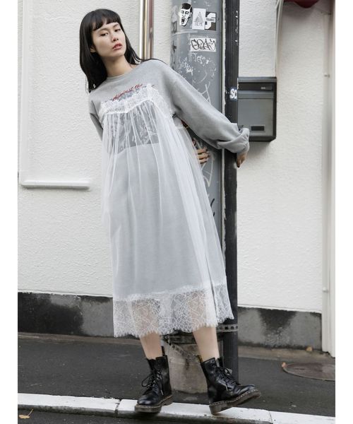 jouetie（ジュエティ）の「リメイクロックワンピース（ワンピース・レディース・ブラック/パープル/グレー・MEDIUM）」の6枚目の写真