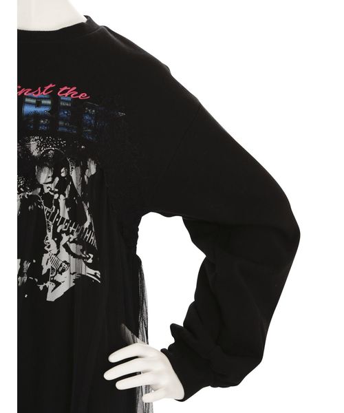 リメイクワンピース/ロックT jouetie（ジュエティ）の「レースリメイクロックミニワンピース