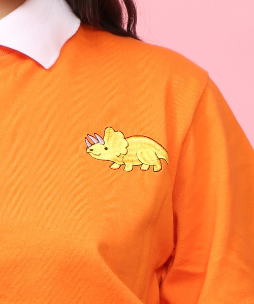 WC(ダブル シー)の「WC/ザウルス襟付きTシャツ(Tシャツ/カットソー・レディース・オレンジ/ブラック/ピンク/パープル・FREE)」の9枚目の写真