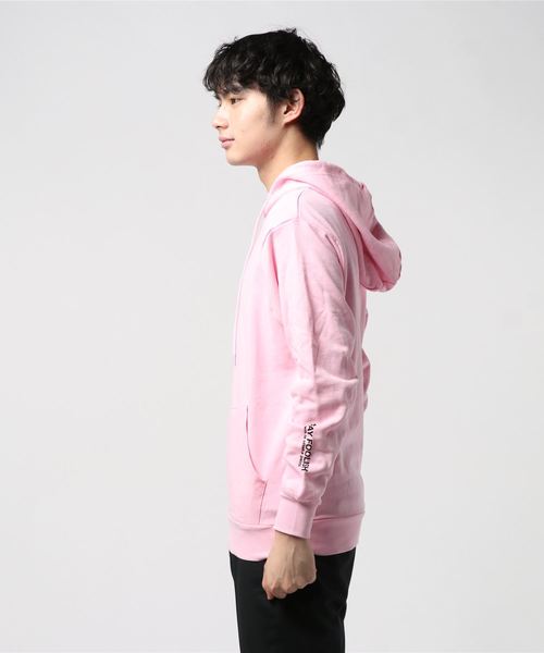 WEGO（ウィゴー）の「WEGO/ミニマムシンプルロゴプリントプルパーカー（パーカー・メンズ・ホワイト/杢グレー/ライトピンク・SMALL/MEDIUM/LARGE）」の4枚目の写真