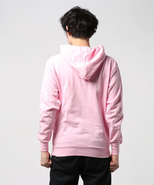 WEGO（ウィゴー）の「WEGO/ミニマムシンプルロゴプリントプルパーカー（パーカー・メンズ・ホワイト/杢グレー/ライトピンク・SMALL/MEDIUM/LARGE）」の5枚目の写真