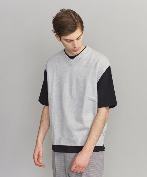 BEAUTY&YOUTH UNITED ARROWS（ビューティーアンドユースユナイテッドアローズ）の「【WEB限定】 by コットン ワイド ベスト（ベスト・メンズ・ネイビー/グレー・S/M/L）」の4枚目の写真