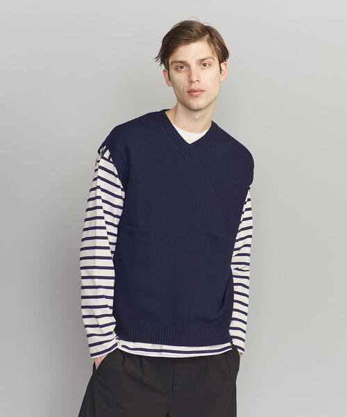 BEAUTY&YOUTH UNITED ARROWS（ビューティーアンドユースユナイテッドアローズ）の「【WEB限定】 by コットン ワイド ベスト（ベスト・メンズ・ネイビー/グレー・S/M/L）」の9枚目の写真