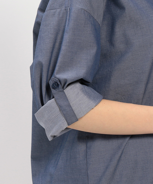 NARACAMICIE（ナラカミーチェ）の「シャンブレー調ビッグシャツ（シャツ/ブラウス・レディース・ブルー・SMALL/MEDIUM/LARGE/XXXL(150)/XX-LARGE）」の21枚目の写真