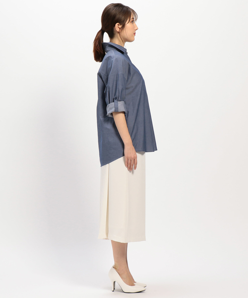 NARACAMICIE（ナラカミーチェ）の「シャンブレー調ビッグシャツ（シャツ/ブラウス・レディース・ブルー・SMALL/MEDIUM/LARGE/XXXL(150)/XX-LARGE）」の17枚目の写真