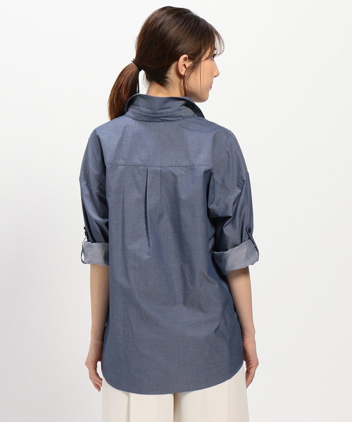 NARACAMICIE（ナラカミーチェ）の「シャンブレー調ビッグシャツ（シャツ/ブラウス・レディース・ブルー・SMALL/MEDIUM/LARGE/XXXL(150)/XX-LARGE）」の9枚目の写真