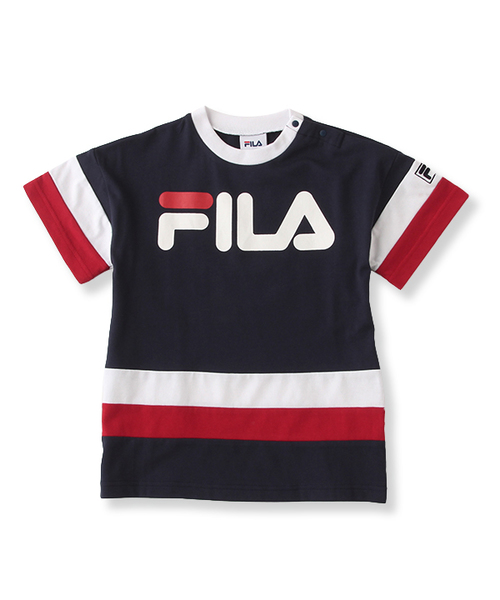 X Girl Stages エックスガールステージス の Fila バックミルズロゴ配色半袖ワンピース ワンピース Wear