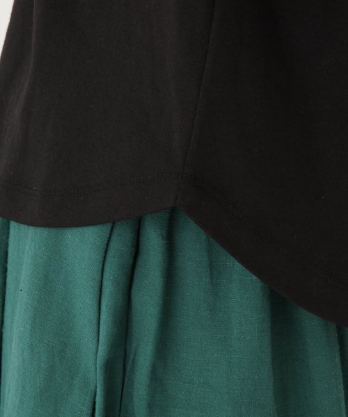 GLOBAL WORK（グローバルワーク）の「ソデジャガード半袖/832729（Tシャツ/カットソー・レディース・ホワイト/ライトブルー/ブラック/ブラウン・MEDIUM/LARGE）」の7枚目の写真