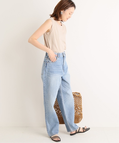 SLOBE IENA（スローブイエナ）の「ペルビアンコットンノースリーブTシャツ◆（Tシャツ/カットソー・レディース・ホワイト/ブラック/レッド/ブラック系その他・FREE）」の8枚目の写真