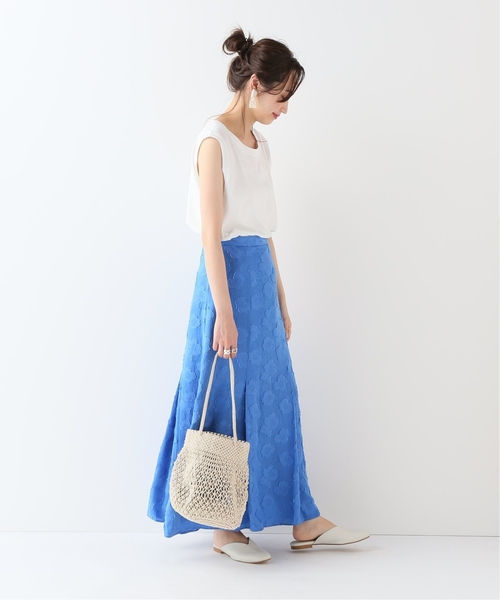 SLOBE IENA（スローブイエナ）の「ペルビアンコットンノースリーブTシャツ◆（Tシャツ/カットソー・レディース・ホワイト/ブラック/レッド/ブラック系その他・FREE）」の14枚目の写真