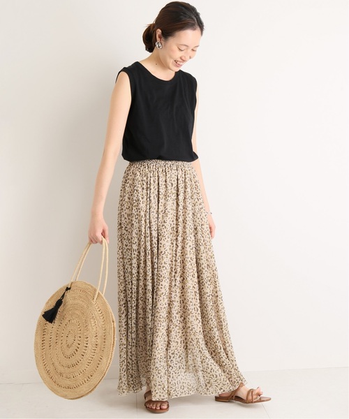 SLOBE IENA（スローブイエナ）の「ペルビアンコットンノースリーブTシャツ◆（Tシャツ/カットソー・レディース・ホワイト/ブラック/レッド/ブラック系その他・FREE）」の15枚目の写真