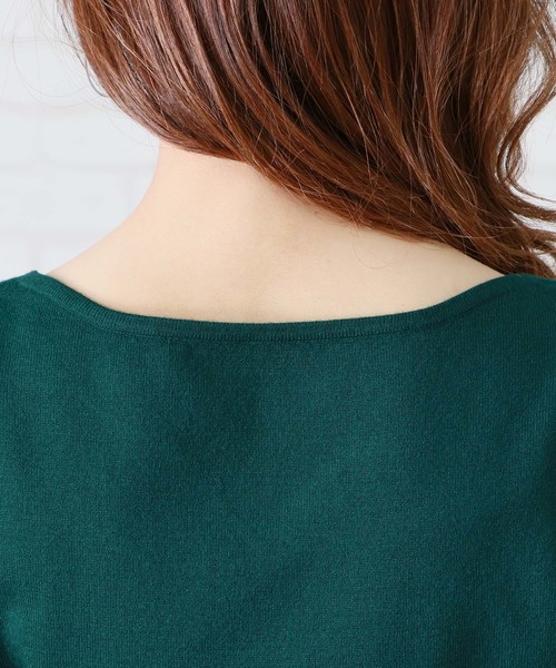 HER CLOSET(ハークローゼット)の「【HER CLOSET】ハートネックノースリニット(Tシャツ/カットソー・レディース・ブルー/グリーン/マスタード/モカ・M)」の17枚目の写真