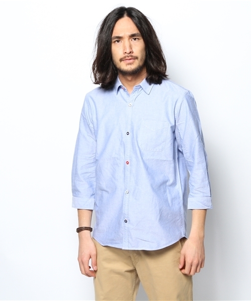 BEAMS（ビームス）の「○BEAMS / トリコロールパイピング 7分袖シャツ（シャツ/ブラウス・メンズ・ホワイト/ブルー・SMALL/LARGE/MEDIUM/X-LARGE）」の15枚目の写真
