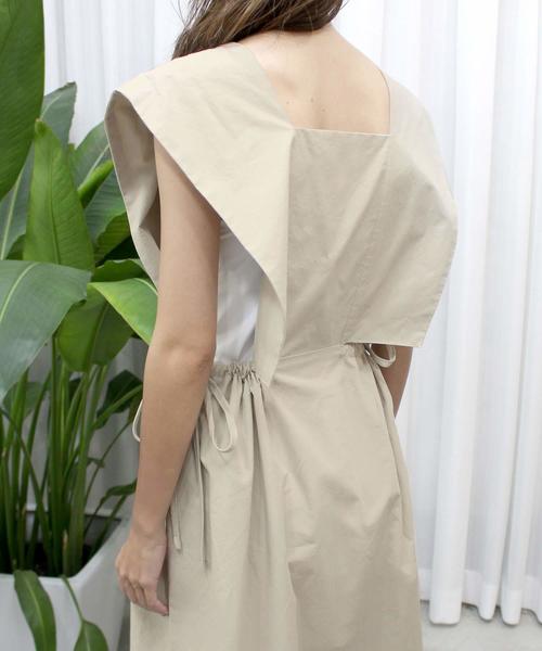 MODE ROBE（モードローブ）の「サイドリボンワンピース（ワンピース・レディース・ブラック/ベージュ・FREE）」の3枚目の写真