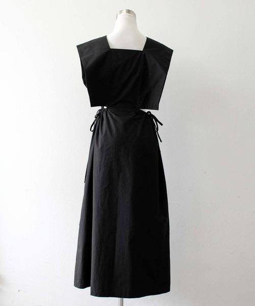 MODE ROBE（モードローブ）の「サイドリボンワンピース（ワンピース・レディース・ブラック/ベージュ・FREE）」の4枚目の写真