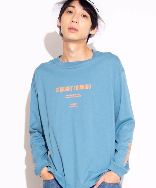 WEGO（ウィゴー）の「WEGO/シンプルロゴプリントロンT（Tシャツ/カットソー・メンズ・ホワイト/ブルー系その他/ベージュ/ホワイト系その他・SMALL/MEDIUM/LARGE）」の4枚目の写真