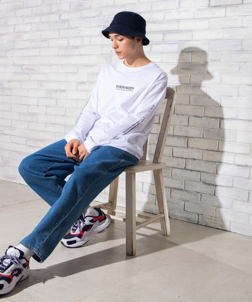 WEGO（ウィゴー）の「WEGO/シンプルロゴプリントロンT（Tシャツ/カットソー・メンズ・ホワイト/ブルー系その他/ベージュ/ホワイト系その他・SMALL/MEDIUM/LARGE）」の18枚目の写真