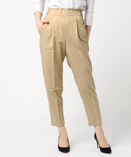 STYLEBLOCK（スタイルブロック）の「ツイルハイウエストテーパードパンツ（その他パンツ・レディース・ブラック/ネイビー/ブラウン/オフホワイト/カーキ/チャコール/ベージュ/マスタード・M/L/LL/3L）」の5枚目の写真