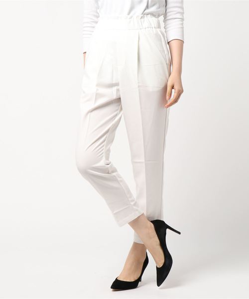 STYLEBLOCK（スタイルブロック）の「ツイルハイウエストテーパードパンツ（その他パンツ・レディース・ブラック/ネイビー/ブラウン/オフホワイト/カーキ/チャコール/ベージュ/マスタード・M/L/LL/3L）」の2枚目の写真