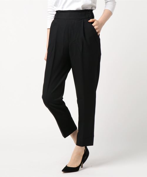 STYLEBLOCK（スタイルブロック）の「ツイルハイウエストテーパードパンツ（その他パンツ・レディース・ブラック/ネイビー/ブラウン/オフホワイト/カーキ/チャコール/ベージュ/マスタード・M/L/LL/3L）」の3枚目の写真