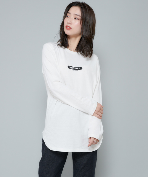 CIAOPANIC(チャオパニック)の「HUSKIESロゴプリントロンTee/バックプリント(Tシャツ/カットソー)」|オフホワイト