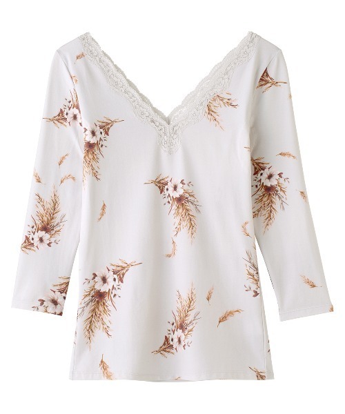 PEACH JOHN（ピーチジョン）の「【乾燥する季節に嬉しい！薄手でもたつかずフィット。抗菌防臭・消臭加工した汗取りパッド付き】Ｉｔ’ｓモイスティ９分袖（インナーウェア/肌着・レディース・ブラック/ネイビー/オフホワイト/ピンク/グレー/ブラック系その他/ホワイト系その他/ピンク系その他/チャコール/スモークピンク/ブルー/ホワイト系その他2/グレー系その他/ライトピンク/チャコールグレー/コーラルピンク/ホワイト×グレー/ブラック×ピンク/ダークグレー/スミクロ/ホワイト×ピンク/ヘザーチャコール/チャコールグレー×ブラック/ライトベージュ/ダークネイビー/ライトグレー/ドット/ヘザーグレー/ホワイト×レッド/グレイッシュベージュ/ピンクベージュ/アイボリー・SMALL/MEDIUM/LARGE）」の13枚目の写真