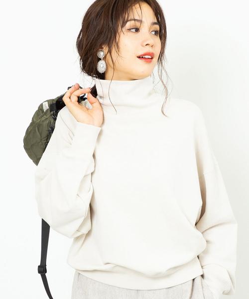 coen(コーエン)の「USAコットン裏毛タートルネックスウェット(スウェット・レディース・オフホワイト/ブラウン/ベージュ/カーキ/ライラック・FREE)」の2枚目の写真