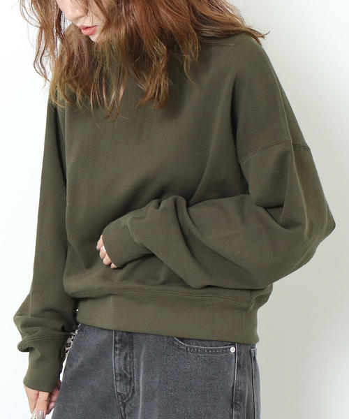 coen(コーエン)の「USAコットン裏毛タートルネックスウェット(スウェット・レディース・オフホワイト/ブラウン/ベージュ/カーキ/ライラック・FREE)」の4枚目の写真