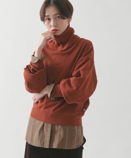 coen(コーエン)の「USAコットン裏毛タートルネックスウェット(スウェット・レディース・オフホワイト/ブラウン/ベージュ/カーキ/ライラック・FREE)」の9枚目の写真