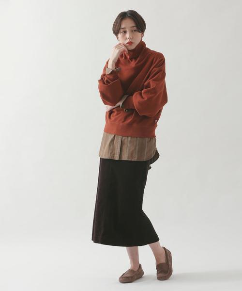 coen(コーエン)の「USAコットン裏毛タートルネックスウェット(スウェット・レディース・オフホワイト/ブラウン/ベージュ/カーキ/ライラック・FREE)」の6枚目の写真