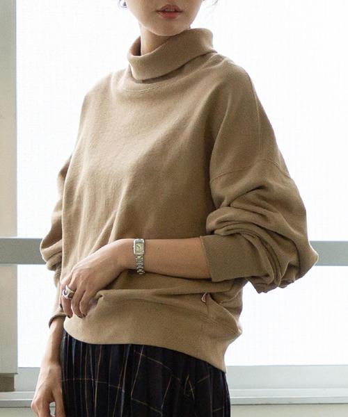 coen(コーエン)の「USAコットン裏毛タートルネックスウェット(スウェット・レディース・オフホワイト/ブラウン/ベージュ/カーキ/ライラック・FREE)」の19枚目の写真